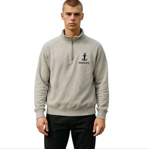 Blue 84 Margate Anchor Gray Half Zip Sweatshirt